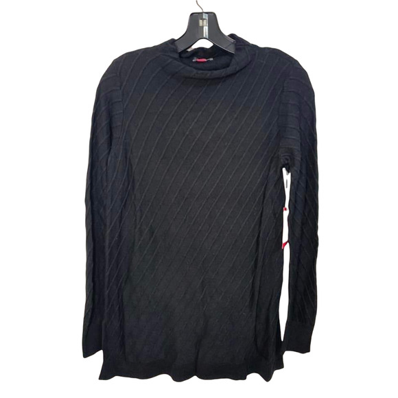 VINCE CAMUTO Black Ribbed Mock Neck Sweater Size XS NEW‎ - Picture 1 of 5